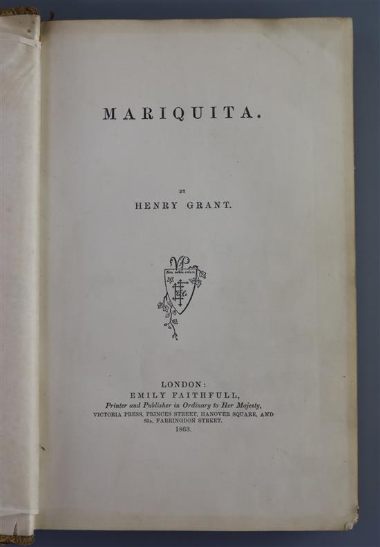 Grant, Henry - Mariquita, 8vo, gilt - decorated brown morocco, designed by John Leighton, monogrammed